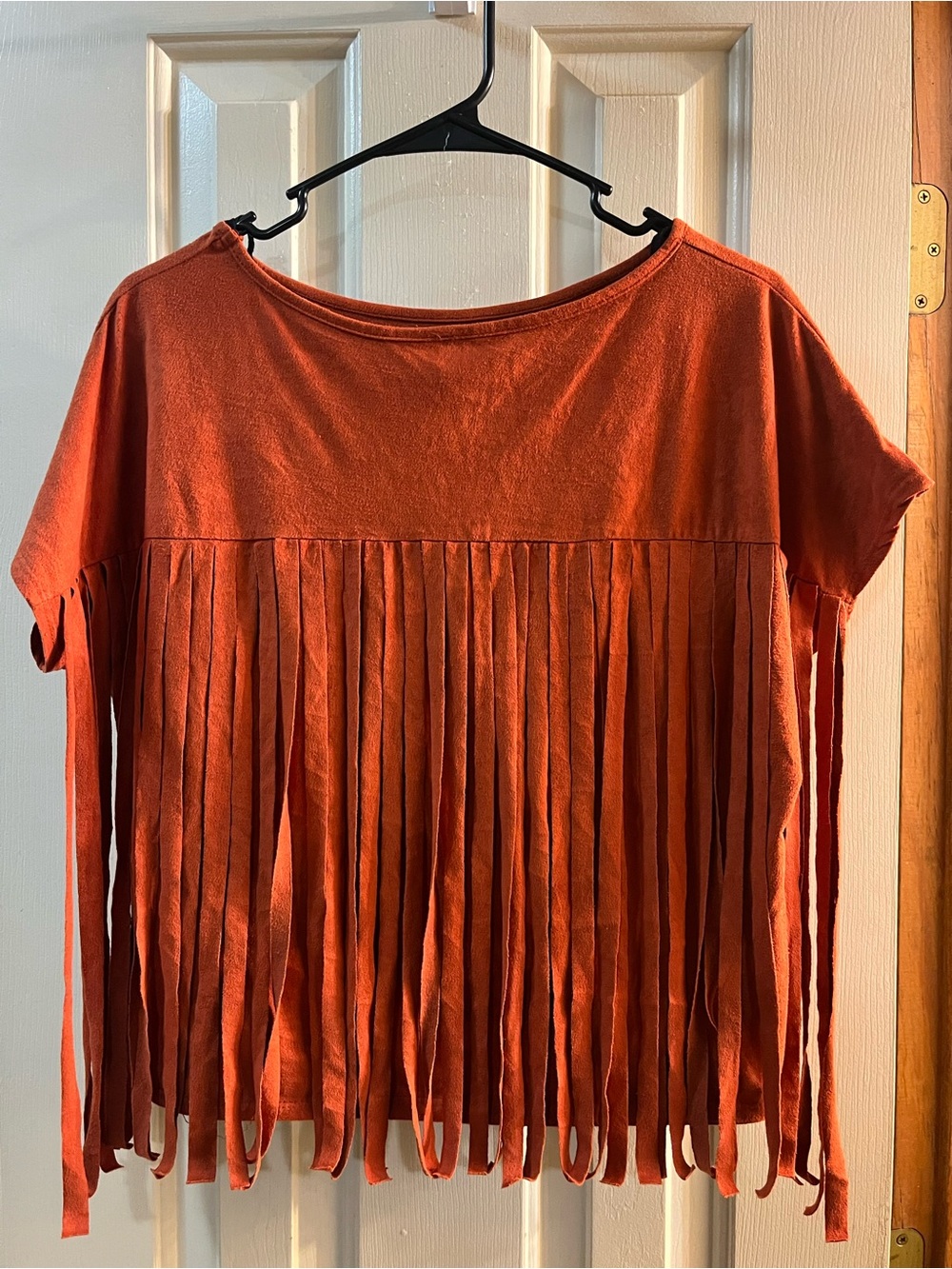 Western Rust Fringe Crop Top